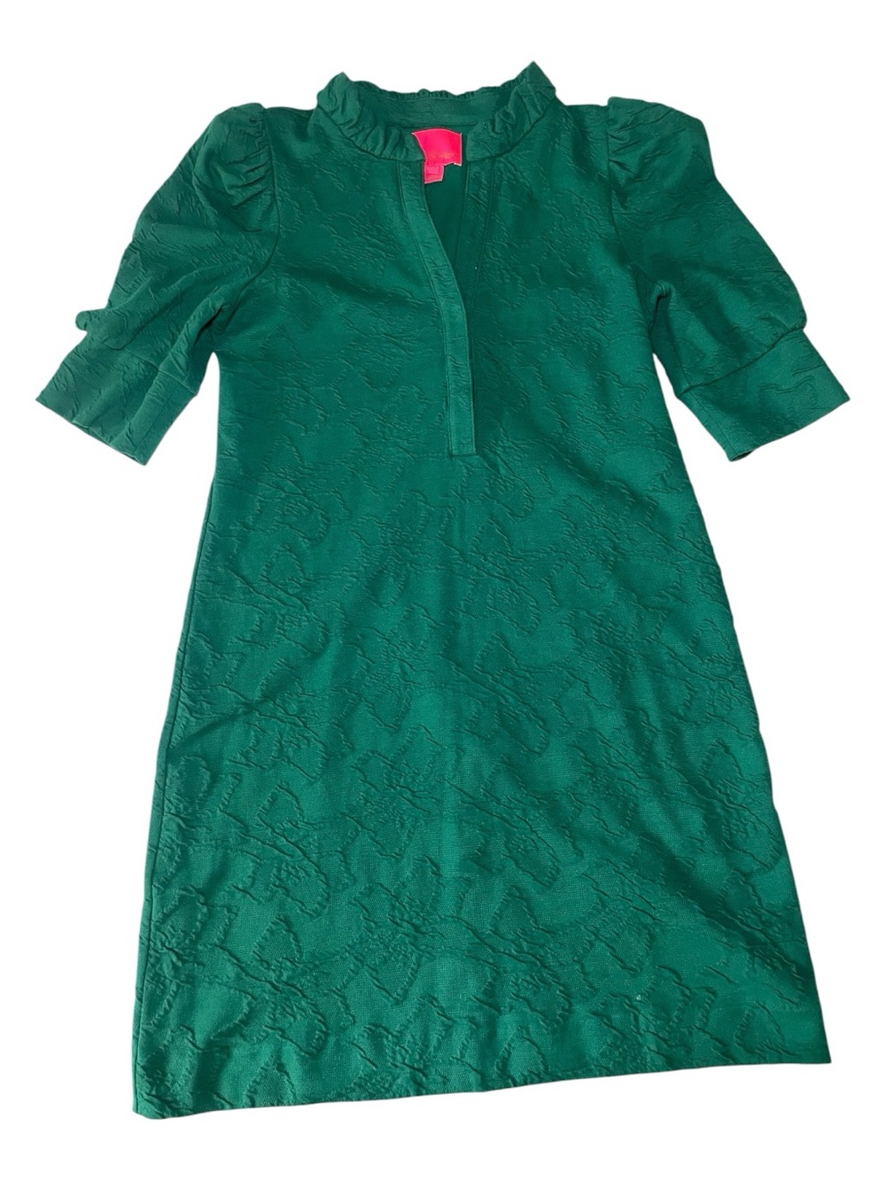 Lilly Pulitzer Elsey Elbow Sleeve Dress Evergreen Jacquard Size M